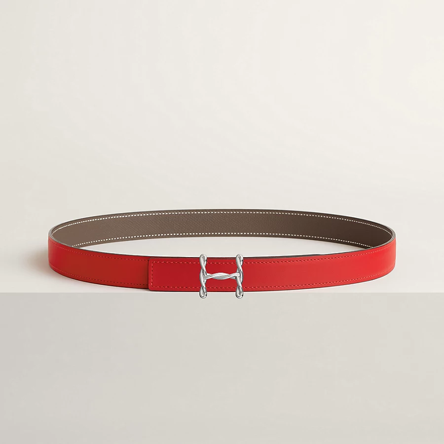 H Torsade belt buckle & Reversible leather strap 24 mm - Image 1